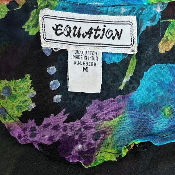 Equation Floral Bright Boho Mini-Dress / Tunic Top - Picture 4 of 12